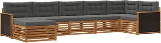 vidaXL Conjunto De Sof&aacute;s De Exterior 7 Uds. Natural Y Antracita Vidaxl