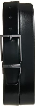 BOSS Otano Reversible Leather Belt in Black at Nordstrom Rack, Size 34