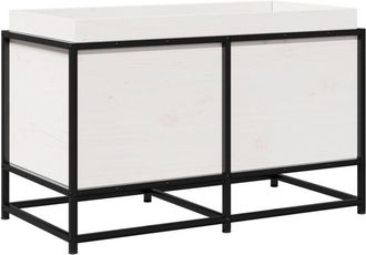 vidaXL Vidaxl - Jardinera De Madera Maciza De Pino Blanca 80x40x50 Cm