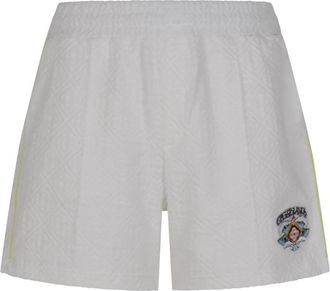 Casablanca Towelling Monogram Short - Heren - Korte sportbroeken - Wit - S - Katoen - Fitness