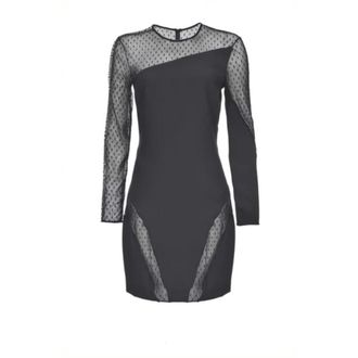 Pinko Poly Crepe Jurk - Dames - Korte kleedjes - Zwart - M - Kleedjes