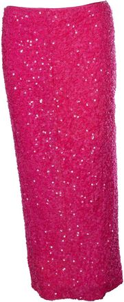 Rotate pink sequinned skirt with back slit
