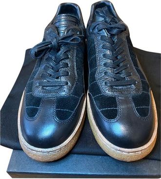 Alexander Wang Black Leather & Suede Crepe Sole Trainers Size 38