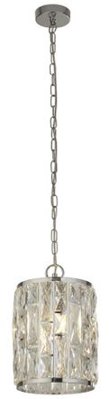 Searchlight Dimmbare Design Pendellampe Bijou Silber/Klar &oslash; 22 cm, 1-flammig