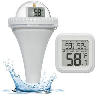 OEM Term&oacute;metro Flotante Para Piscinas, Term&oacute;metro Digital Inal&aacute;mbrico E Impermeable Para Piscinas Con Monitor De Temperatura Y Humedad, Term&oacute;metro De Agua