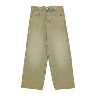 Amish Loose-fit Jeans, male, Beige, Size: W33 Huge Denim Bargers