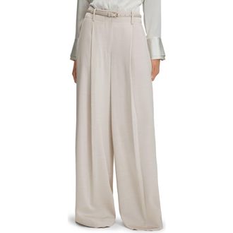 Reiss Isla High Waist Wide Leg Pants in Champagne at Nordstrom Rack, Size 10 Us / 14 Uk