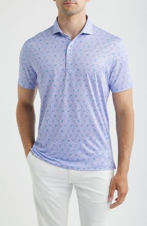 Johnnie-O Island Cocktail Performance Jersey Polo in Viola at Nordstrom, Size Xx-Large
