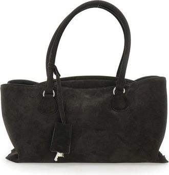 Osoi Osoi Shell Brot Brown Shopper With Two Handles And Key Pendant In Suede