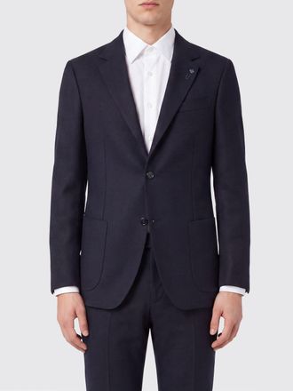 Lardini Blazer monopetto in pura lana vergine con rever a lancia e tasche a toppa