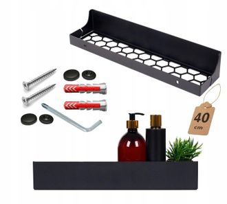 OEM Estante Colgante Para Cabina De Ducha De Ba&ntilde;o, Metal, Acero Negro, 40 Cm
