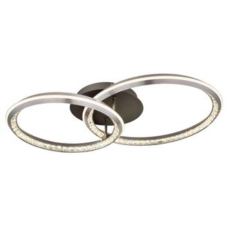 Netlighting Alaina Twin Ring Semi Ceiling Light Grey 2x LED Dimmable 2700 6000K