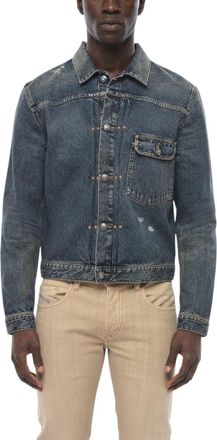 Palm Angels Blue Distressed Denim Jacket