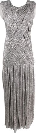 Atu Body Couture Emotional braided maxi dress - women - Polyester - M - Silver