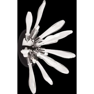 Dmora L&aacute;mpara De Pared Ticengo, Aplique De Metal, Estructura De Vidrio, Transparente