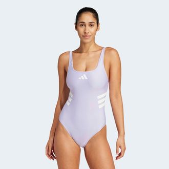 adidas Badeanzug ADIDAS PERFORMANCE 3S UBACK SUIT, Damen, Gr. 34, N-Gr, lila (violet tone, warm vanilla), Obermaterial: 78% Polyester, 22% Elasthan, Badeanz&uuml;