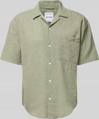 Only & Sons Relaxed Fit Freizeithemd aus Baumwoll-Leinen-Mix Modell CAIDEN in Hellgruen, Gr&ouml;&szlig;e XXL