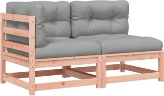 vidaXL Sof&aacute; De Jard&iacute;n 2 Plazas Con Cojines Madera Maciza De Douglas Vidaxl