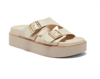 Silent D Womens Gizella Platform Slide Sandals In Milk Leather