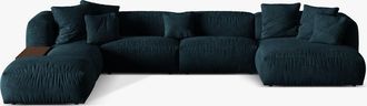 MICADONI Modulares Design Panorama Sofa Martina - Samtbezug Petrol dunkel