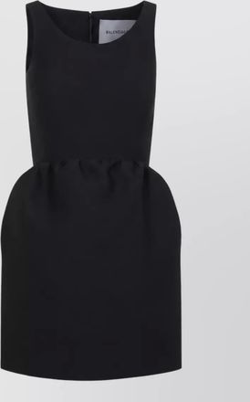 Balenciaga silk wool sleeveless mini dress