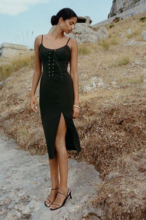 Avec Les Filles Sleeveless Corset Slim Midi Dress