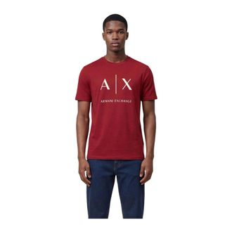 A|X Armani Exchange T-Shirts, male, Red, Size: 2XL Printed Short Sleeve Round Neck T-shirt