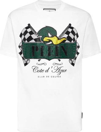 Philipp Plein Tops, Heren, Wit, 5Xl, Katoen, T-Shirt Ronde Hals Duck