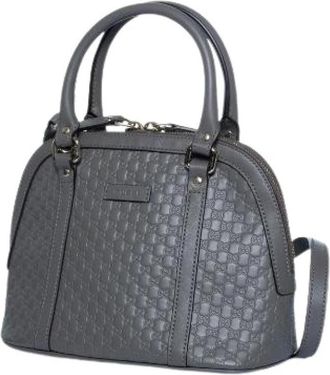 Gucci Pre-owned Microguccissima Dome - Dames - Vintage Handtas - Grijs - ONE Size - Leer - Vintage