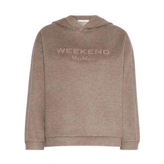 Max Mara Hooded Jersey Drap Sweatshirt - Dames - Hoodies - Bruin - M - Hoodies & sweatvesten