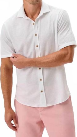 Johnnie-O Surfsucker Hangin Out Button Down Shirt In White