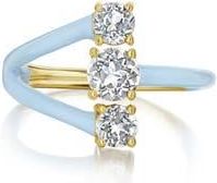 House of Frosted Faux Stack Enamel & Gemstone Ring in Yellow Gold at Nordstrom Rack, Size 7