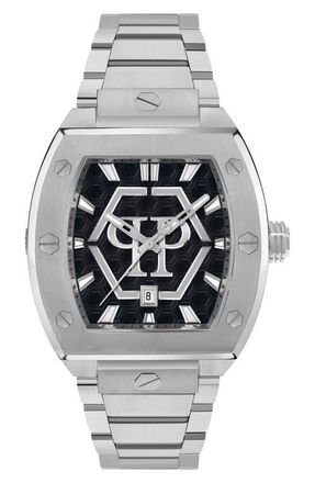 Philipp Plein The Hexagon Phantom Bracelet Watch, 44mm x 56.2mm in Stainless Steel at Nordstrom
