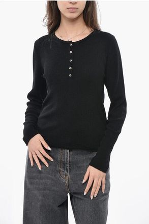 Dunst Ribbed Crewneck with Buttons size L