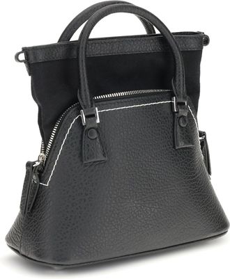 Maison Margiela Womens Leather Handbag 5ac Black Calf Shoulder Bags
