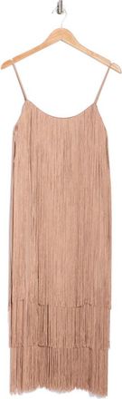 L'agence Taylen Fringe Midi Dress in Chanterelle at Nordstrom Rack, Size 12