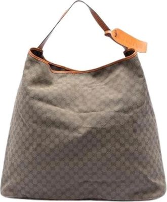 Gucci Pre-owned Shoulder Bags, female, Beige, Size: ONE SIZE Pre-owned Canvas Tote