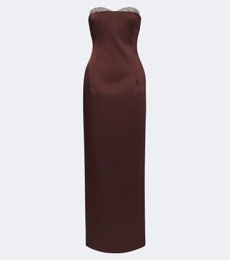 New Arrivals Vestido bustier de fiesta de sat&eacute;n adornado