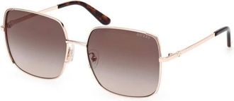 Guess Sunglasses, female, Yellow, 58 MM, Oversized Square Metal Sunglasses