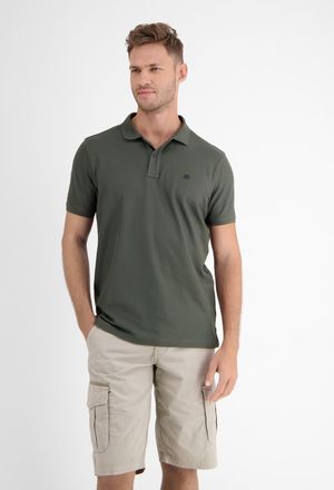 Lerros Poloshirt LERROS, Herren, Gr. XXL, chilled olive, Single Jersey, Obermaterial: 60% Baumwolle, 40% Polyester, unifarben, normal h&uuml;ftbedeckend, Rundhals