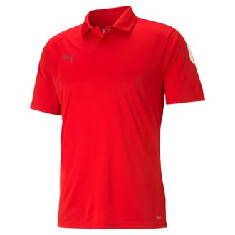 Puma Poloshirt PUMA TEAMLIGA SIDELINE POLO, Herren, Gr. XL, rot (puma rot, puma wei&szlig;), Interlock, Obermaterial: 100% Polyester, unifarben, regular fit norm
