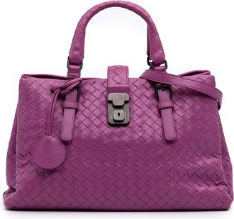 Bottega Veneta Pre-owned Womens Roma Tote Woven - Fuschia Leather - One Size