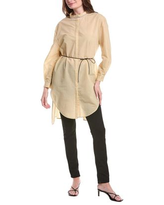 Fabiana Filippi Leather Belt Light Muslin Shirt
