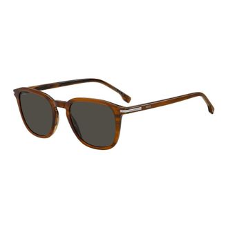 HUGO BOSS Accessoires, Heren, Bruin, ONE Size, 1845/S Ronde Zonnebril