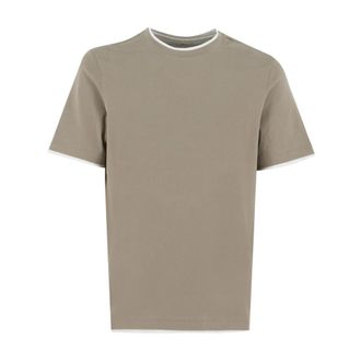 Brunello Cucinelli T-Shirts, male, Gray, L, Jersey Crew-Neck T-Shirt