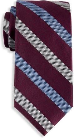 Michael Kors Big & Tall Jalan Striped Tie in Burgundy at Nordstrom, Size X-Large