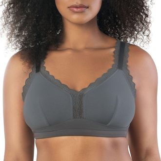 Affinitas Dalis Wire-Free Bralette in Charcoal at Nordstrom, Size 36Ddd