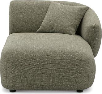 Castlery Auburn Right Chaise Customized, Performance Classic Twill Moss, Spill Resistant, Modular Sofa for Green