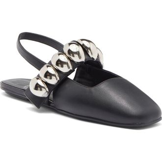 Jeffrey Campbell Manon Slingback Flat in Black Silver at Nordstrom Rack, Size 10