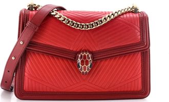 Bulgari Serpenti Forever Shoulder Bag Quilted Leather Small